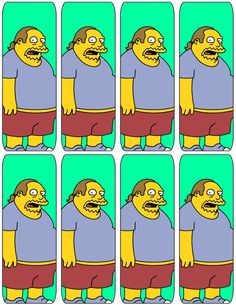 the simpsons character is shown in multiple stages to make his face look like he's frowning