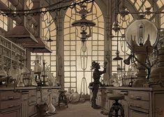 an old fashioned kitchen filled with lots of clutter