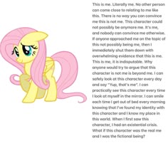 the pinkie pony is sitting in front of a poem