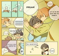 a comic strip with an image of two people hugging and one person holding the other