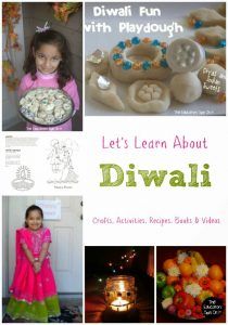 there is a collage of different pictures with words on it that say, let's learn about diwali
