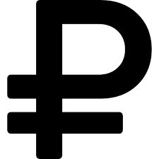 a black and white image of a dollar sign on a white background with the word'p'written below it