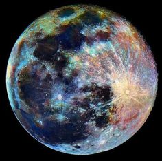 the full moon is seen in this image