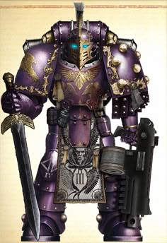 Warhammer 40k Purple Armor, Emperor Children, 40k Emperors Children, Warhammer 30k Emperors Children, Loyalist Emperors Children Art, Emperors Children 40k, Warhammer 40k Emperor's Children, Emperors Children 40k Army, Emperors Children 40k Pre Heresy