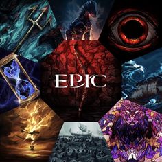 an image of some sort of artwork with the word epic in it's center