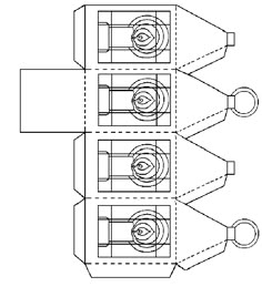 an image of three boxes with handles and latches on each side, one is cut out
