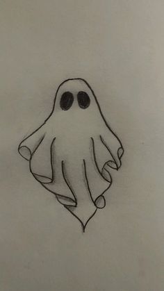 a drawing of a ghost with two eyes