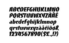the upper and lower case of an old fashioned font with black ink on white paper