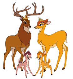 two deer standing next to each other on a white background