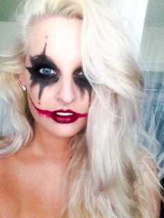 Harley Quinn makeup Harley Quinn Face Makeup, Red And Black Harley Quinn Makeup, Old School Harley Quinn Makeup, Black And Red Harley Quinn Makeup, Easy Harley Quinn Makeup, Simple Harley Quinn Makeup, Old Harley Quinn Makeup, Diy Harley Quinn Makeup, Harley Quinn Hair And Makeup