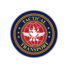 the logo for tactical transport is shown in red, white and blue colors