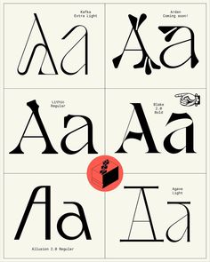 four different types of font and numbers