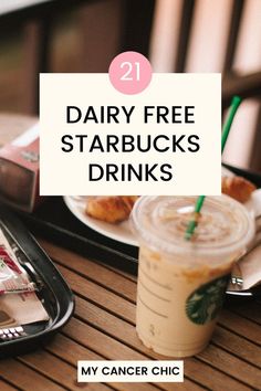 there is a drink and some food on the table