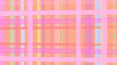 an abstract plaid pattern in pink, yellow and green
