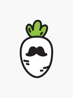 a cartoon character with a moustache on his head and a mustache in the shape of an eggplant