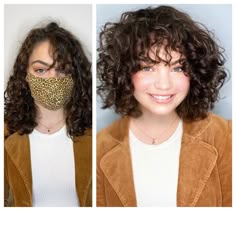 Cut For Short Curly Hair, Short Curly Hair With Bang, Bob Haircut With Curly Hair, 2c Curly Shag, Short Curly Haircuts Fine Hair, 2c Curly Bangs, Curly Bangs Bob, Medium Short Curly Hair With Bangs, Round Haircut Curly Hair