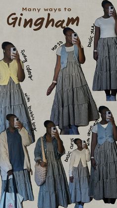 Gingam Dress, Styling Long Dresses Casual, Cold Spring Dress Outfit, Going On A Walk Outfit, How To Style Gingham Dresses, How To Style Gingham Outfits, Gingham Dress Outfit Fall, Gingham Dress Outfit Ideas, Gingham Dress Styling