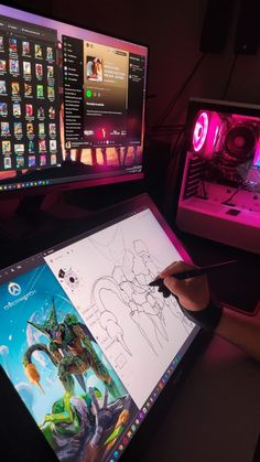 a computer screen with a drawing on it