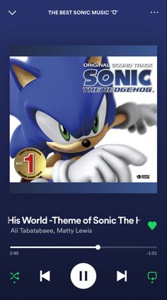the sonic music player on an iphone