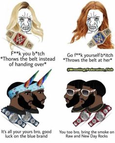 Wwe Oc, Wwe Jokes, Wwe Diva Tag Teams, Wwe Women's Tag Team Championship, Wwe Funny Pictures, Wwe Meme, Wwe Funny Memes, Wwe Belts, Wrestling Memes