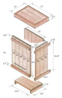 the plans for an armoire with drawers
