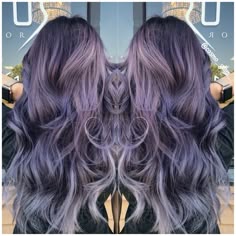 Smokey Purple Hair Balayage, Lilac Balayage On Dark Hair, Lavender Balayage On Dark Hair, Amethyst Chrome Hair Color, Smokey Amethyst Hair Color, Lavender Balayage Brunette Pastel Purple, Amethyst Chrome Hair Color Results, Dark Dusty Lavender Hair, Guy Tang Dusty Lavender