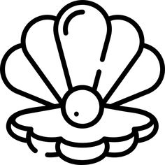 a black and white image of a shell with a worm in it's center