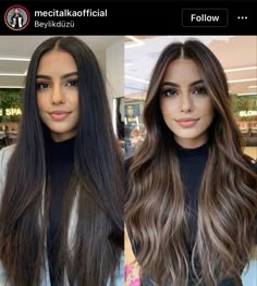 Fun Balayage Hair Dark Brown, Black Hair To Brown, Dark Hair To Blonde Before And After, Black Hair To Light Brown Hair, Dark Brown Balayage Curtain Bangs, Balayage Hair Brunettes, Hair Color Ideas For Brunettes For Winter, Dimensional Brunette Dark Fall Hair, Natural Brunette Balayage