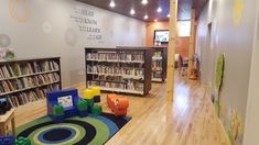 the children's library is clean and ready for their parents to use them as bookshelves