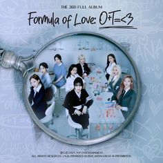 a group of women sitting at a table under a magnifying glass with the words formula of love off - e2 on it