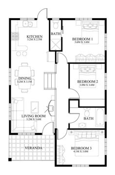 the floor plan for a two bedroom apartment with an attached kitchen and living room area
