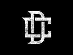 the letter d is made up of white letters and black background with an old - fashioned font