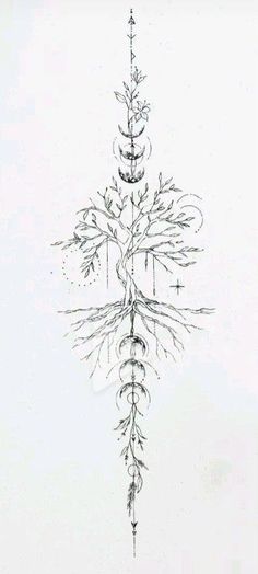 a drawing of a tree with many branches