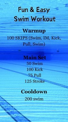 an image of a swimming pool workout schedule