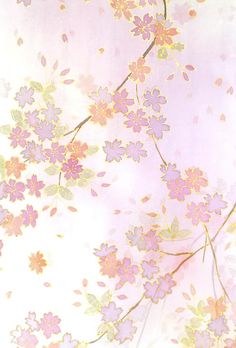 Pink Sakura Pattern, Cherry Blossom Painting On Silk, Cherry Blossom Pattern Pink, Pink Japanese Watercolor Patterns, Cherry Blossom Silk Pattern, Sakura Print Pink, Spring Sakura Cherry Scarf Ideas, Aesthetic Sakura Blossom Pattern, Spring Wedding Pink Silk Scarf
