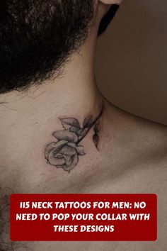 a man with a tattoo on his chest that says, he neck tattoos for men no need to pop your collar with these designs