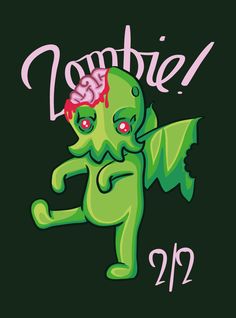 an image of a cartoon character with the word zombie on it's chest and brain in