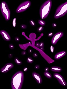 a purple clock with an image of a person on it's face and hands in the air