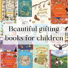 the words beautiful gifting books for children are shown in many different colors and sizes