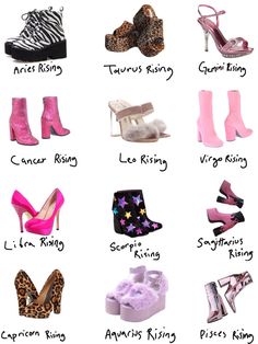 find your zodiac sign Choosing Boots By Zodiac Sign, Sagittarius Shoes, Zodiac Heels, Choosing Shoes By Zodiac Sign, Zodiac Signs As Shoes, Zodiac Sign Themed Boots Collection, Zodiac Sign Fashion Shoes, Zodiac Signs Shoes, Astrology Shoes