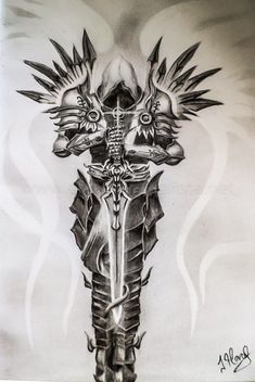 Fallen Angel Warrior Tattoo, Armored Angel Tattoo, Angel Knight Tattoo, Warrior Angel Tattoo Men, Diablo Archangel Tattoo, Archangel Tyrael Tattoo, Angel Knight Tattoo Design, Archangel Armor Tattoo, Knight With Angel Wings Tattoo