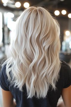 Shine bright with 11 stunning platinum blonde hair ideas—bold, chic, and absolutely captivating! ✨💎 #PlatinumBlonde #HairInspo Playinum Blonde, Platinum Blonde Highlights On Blonde, Warm Platinum Blonde Hair, Bright Summer Blonde, Full Bleach Blonde Hair, Platinum Blonde Wavy Hair, Pearl Blonde Hair, Medium Blonde Hair Color Ideas, Bright Creamy Blonde Hair