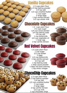 an image of different types of cupcakes
