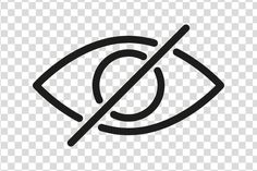 a black and white image of an eye with a no sign in front of it