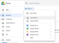 an image of google drive settings