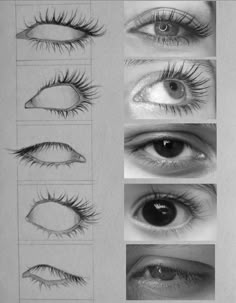 the different types of eyelashes are shown in this drawing lesson, which shows how to draw them