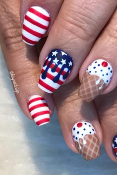4th Of July Nails Ice Cream Cone, 4th Of July Nails Popsicle, 4th Of July Ice Cream Nails, Fourth Of July Nails Popsicle, 4th Of July Popsicle Nails, Fourth Of July Popsicle Nails, 4th Of July Nails With Hotdogs, Fourth Of July Rocket Pop Nails, 4th Of July Nails Rocket Pop