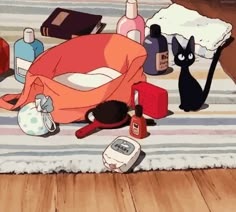 there are many different items on the floor