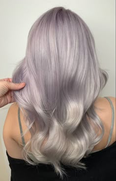 Silver Hair Purple, Light Purple Blonde Hair, Purplish Blonde Hair, Violet And Blonde Hair, White Lilac Hair, Lavender Blonde Hair Balayage, Ashy Lavender Hair, Violet Blonde Hair, Ash Blonde Purple Hair