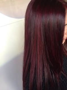 Red Hair With Brown Highlights, Hair Colour Red Wine, Hair Colour Burgundy, Bargandi Colour Hair, Dark Brown And Bright Red Hair, Wine Red Hair On Dark Hair, Burgundy Hair Colour On Black Hair, Red Hair Dark Features, Red Hair Dye Ideas